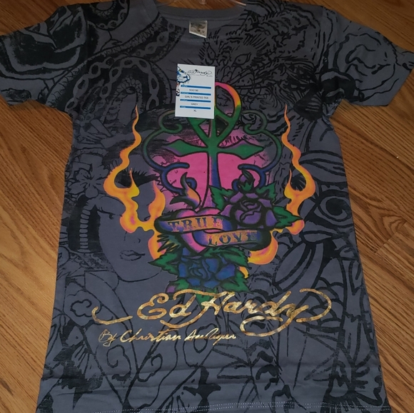 🎆HP🎉Nwt! ED HARDY girls tee - Picture 1 of 4